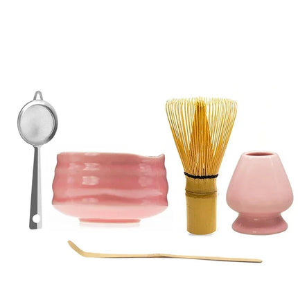 Japanse Theeceremonie Set | Matcha Bereiden | Bamboe Klopper Chasen | Keramische Kom Chawan | Houten Schep Chashaku | Ideaal Cadeau