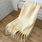 Dikke Kasjmier Sjaal Franje | Luxe Pashmina Winteraccessoire | Ultieme Warmte | Trendy Effen Design | ChicWool | Stijlvol & Comfortabel