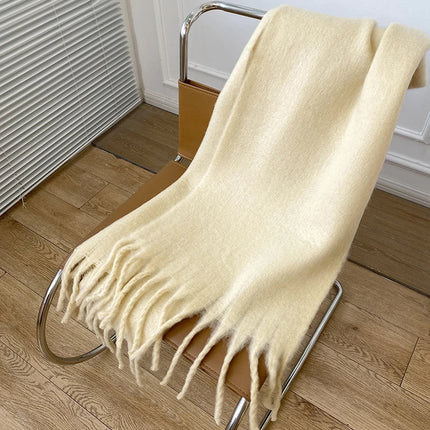 Dikke Kasjmier Sjaal Franje | Luxe Pashmina Winteraccessoire | Ultieme Warmte | Trendy Effen Design | ChicWool | Stijlvol & Comfortabel