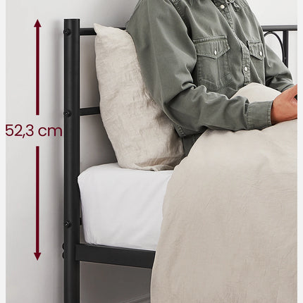 VASAGLE bed 140x200 cm, logeerbed, metalen tweepersoonsbed, bedframe, bedframe | VASAGLE Bedframe 140x200cm Metalen Tweepersoonsbed | Logeerbed met Opslag | Stabiel & Stijlvol | Eenvoudige Montage