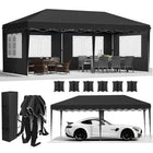 3 x 6m waterdichte pop-up tuinpaviljoen tent vier zijden 420D Oxford doek regenbestendige luifel voor bruiloft | Paviljoen 3x6m blauw incl. draagtas UV-bescherming tent tuinfeest opvouwbaar waterbestendig aluminiumbouw outdoor occasions