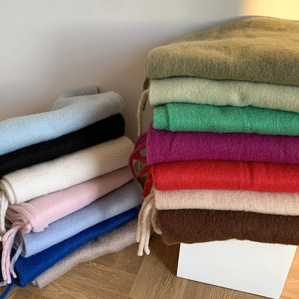 ChicWool Dikke Warme Sjaal | Effen Kleur Pashmina | Vrouwelijke Mode Sjaal met Franje | Zachte Wintersjaal | 230x40 cm | Lichtgewicht Accessoire 290g