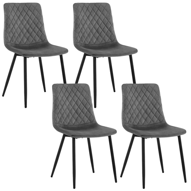 WOLTU 4st Velvet Eetkamerstoel Scandinavische Keukenstoel met Rugleuning | Moderne Fluwelen Stoel Set 4 stuks | Ergonomische Eetkamerstoelen met Metalen Poten | Stijlvolle Woonkamer of Slaapkamer Verwendung