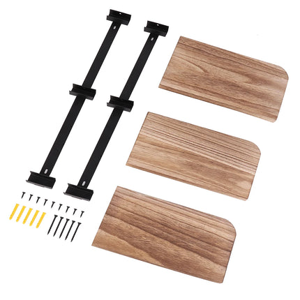 Lucca Hoekplank voor Opslag, Moderne Zwevende Wandplanken, Presentatierek, Verstelbaar Rek, 3-laags | Hoekplank Hout en Ijzer | Zwevend Wandrek | 3 Verstelbare Lagen | Opslag en Decoratie | Keuken, Woonkamer, Slaapkamer