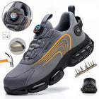 Ademende Velcro Veiligheidsschoenen Heren | Flexibel & Lichtgewicht | Aluminium Neus | Antislipzool | Comfortabel | Zwart/Grijs | Maat 39-46