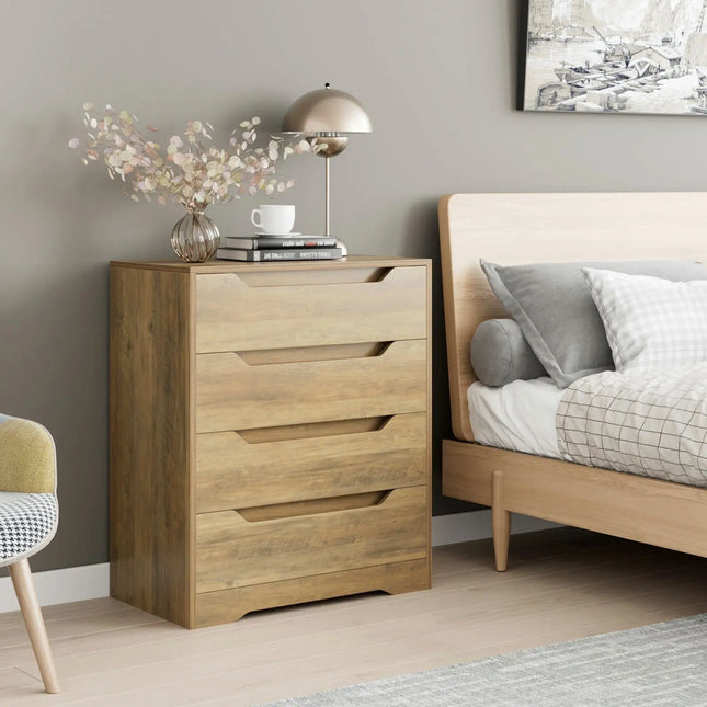 Dressoir, 4 Laden Kast, Multifunctionele Garderobe Grote Opslag, Woonkamer, Hal, Slaapkamer, 69x39x82cm | Dressoir met 4 Laden | Opbergruimte Slaapkamer | Modern Design | Milieuvriendelijk Spaanplaat