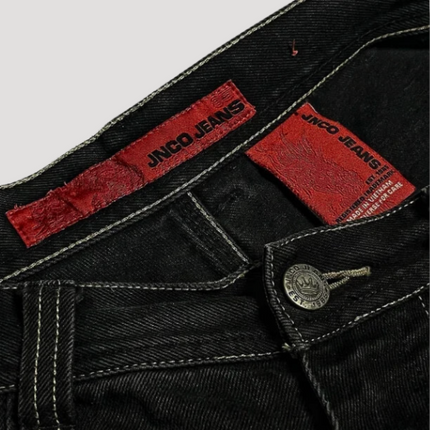 Dames Jeans | Zwarte Wijdvallende Baggy Broek | Retro Stijl | Hoge Taille | Comfortabele Pasvorm | Duurzaam Denim | Veelzijdige Look | Makkelijk Te Stylen | Perfect Voor Casual En Elegante Outfits | Trendy Tijdloze Mode |
