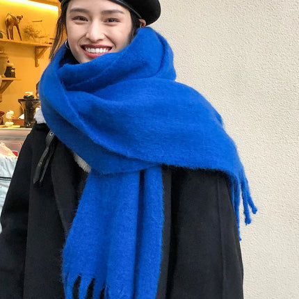 ChicWool Dikke Warme Sjaal | Effen Kleur Pashmina | Vrouwelijke Mode Sjaal met Franje | Zachte Wintersjaal | 230x40 cm | Lichtgewicht Accessoire 290g
