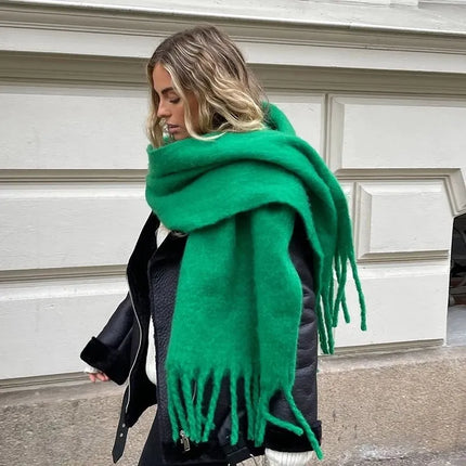 Dikke Kasjmier Sjaal Franje | Luxe Pashmina Winteraccessoire | Ultieme Warmte | Trendy Effen Design | ChicWool | Stijlvol & Comfortabel