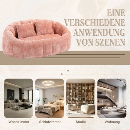 (Pink Chenille)Luie Sofa Duurzame Comfort Lounger Hoge Rug Zitzakstoel Bank voor Volwassenen en Kinderen, Binnen, Buiten | Roze Chenille Zitzak Sofa | Comfort Lounger | Hoge Rug | Volwassenen & Kinderen | Indoor & Outdoor Geschikt