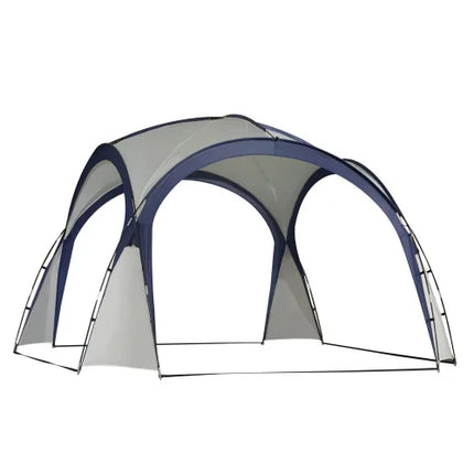 3,5 x 3,5 x 2,3 meter tuin kampeertent, blauw feesttent, zon en weerbestendig, glasvezel, melkachtig witte polyestervezel | Blauw Polyester Partytent 3,5m Weerbestendig Glasvezel Kader 4-persoons Kapel