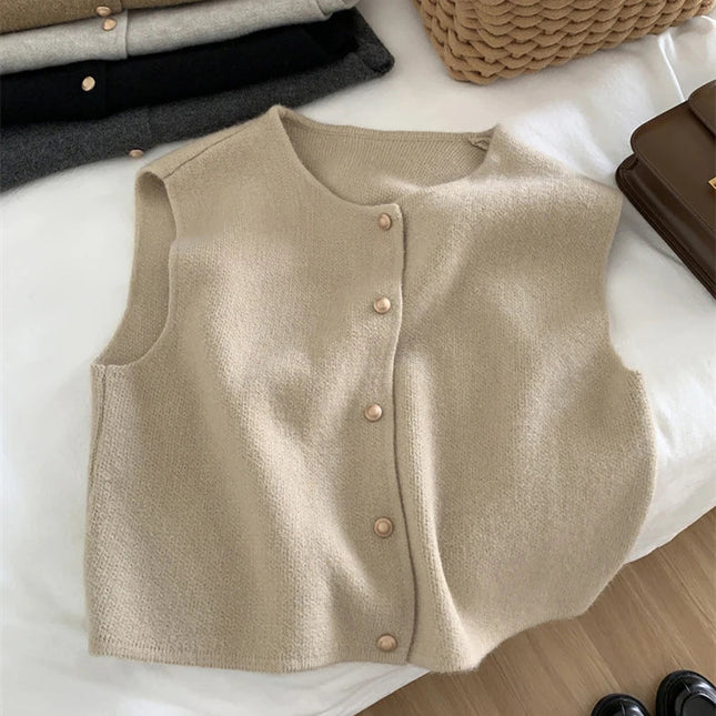 Merino Wol Gilet Dames | Regular Fit Vest | Gebreide Herfstkleding | Stijlvolle Laagjes | Comfortabele En Veelzijdige Outfit