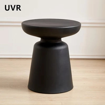 Theetafel UVR | Moderne Ronde Bijzettafel Living Room | Kleine Balkon Tafel | Minimalistisch Design |  Zwart Kunststof Tafel UVR