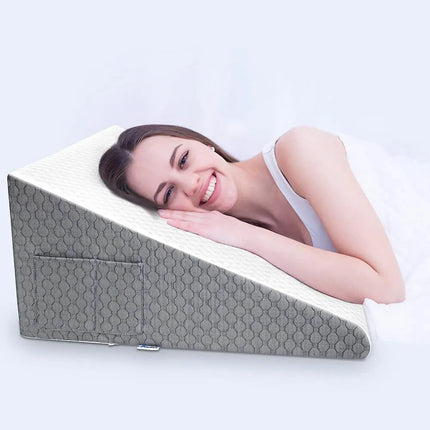 Ergonomisch Wigkussen | Ondersteunend Driehoekskussen | Geheugenfunctie Foam | Ademend | Voor Reflux en Hernstel | Reizen en Beddengoed | Polyester/Katoen | Plaid en Gestreept | ZK558 | Gewicht 1-1.5 kg | Afneembare Hoes