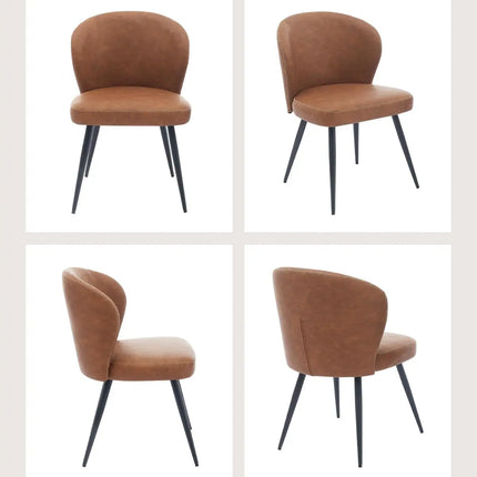 2 Stuks PU Leren Eetkamerstoelen, Moderne Eetkamer en Keukenstoelen, 265lbs Beklede Stoelen met Stalen Poten | Set van 2 Eetstoelen PU Leer | Modern Design | Ergonomisch | Geschikt voor Keuken en Eetkamer