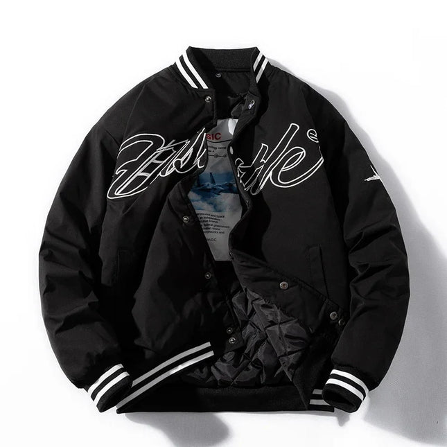Vintage Varsity Jack Unisex | Hip-Hop Streetwear | Retro Stijl | Warme Herfst- en Winterjas | Hooded Comfort | Duurzaam