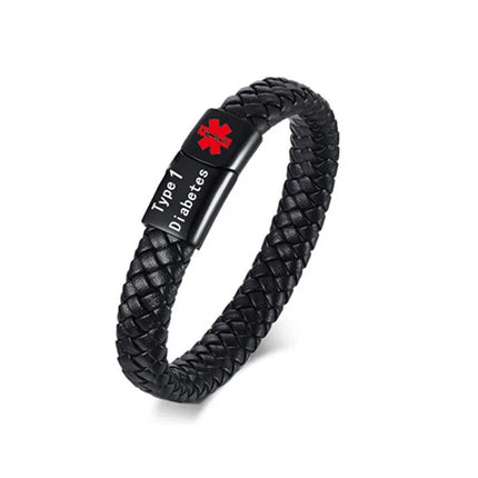 AlertBand | Modieuze veiligheidsarmband toont diabetes-type | Persoonlijk veiligheidshulpmiddel noodsituaties | Stijlvol hypoallergeen ontwerp | Hoogwaardig roestvrij staal | Snelle medische hulp | Ontworpen voor dagelijks comfort
