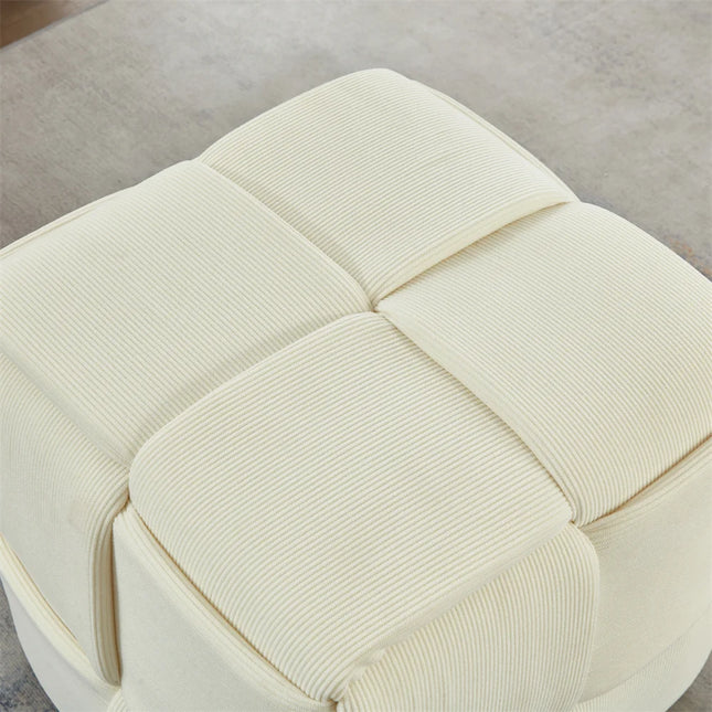 COSY HOMES-Woven Design Vierkante kruk Fijne Cord Stof, Mooi En Comfortabel-Past In Elke Kamer 40 cm Zijlengte | Moderne vierkante kruk 40x40 cm | Cosyhomes geweven ontwerp | Minimalistisch en stijlvol meubelstuk