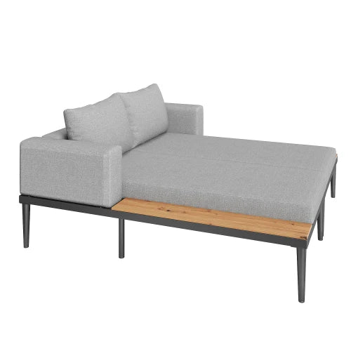 Buitenpatio ligbed, dubbele lounge bed, outdoor deck chair, multifunctionele waterdichte slaapbank, ligstoel voor terras, tuin | Multifunctionele Tuin Loungeset Waterproof Modulair Sofa 2-zits Buiten Gebruik