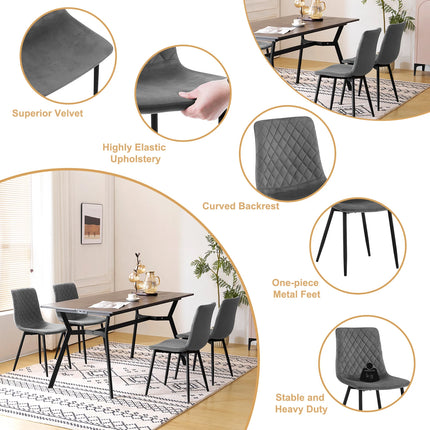 WOLTU 4st Velvet Eetkamerstoel Scandinavische Keukenstoel met Rugleuning | Moderne Fluwelen Stoel Set 4 stuks | Ergonomische Eetkamerstoelen met Metalen Poten | Stijlvolle Woonkamer of Slaapkamer Verwendung