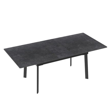 Uitschuifbare Eettafel Marmeren Blad en Metalen Frame Rechthoekige Moderne Meubels Geen Stoelen | Uitschuifbare Eettafel Marmerlook Landelijke Tafel Blad 180x85x79cm Moderne Stijl Zonder Stoelen