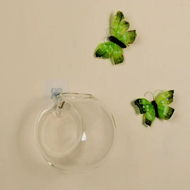 Zwevende Glazen Decoratievaas | Hydrologische Plantenhouder | Modern Interieur Accessoire | Hangend Design | Hoogwaardig Glas | Voor Binnengebruik | Geschikt voor Bloemen en Planten | Uniek Zwevend Effect | Eenvoudig Onderhoud | Stijlvolle Blikvanger