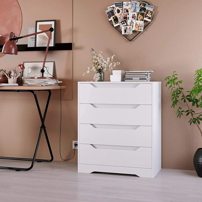 Dressoir, 4 Laden Kast, Multifunctionele Garderobe Grote Opslag, Woonkamer, Hal, Slaapkamer, 69x39x82cm | Dressoir met 4 Laden | Opbergruimte Slaapkamer | Modern Design | Milieuvriendelijk Spaanplaat
