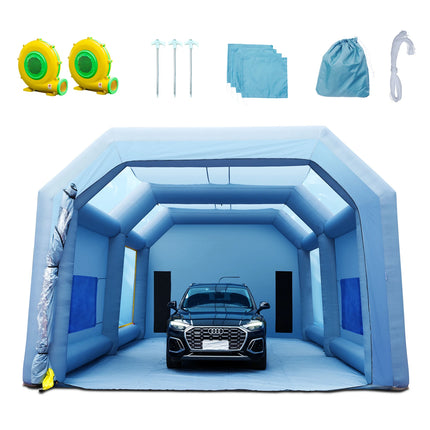 Opblaasbare Spuitcabine met Blazers | SucceBuy Professionele Opblaasbare Spuitcabine | Grote Tent voor Autospuitwerk | 210D Oxford Stof | Met Filter- en Ventilatiesysteem | Gemakkelijk op te zetten en op te bergen