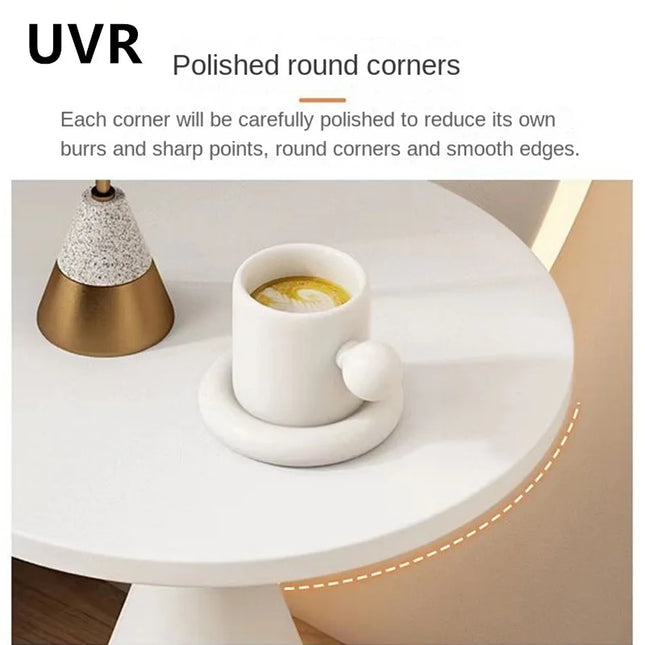 UVR Woonkamer Kleine Salontafel Slaapkamer Balkon Hoektafel Home Hotel Sofa Salontafel Modern Eenvoudige Ronde Tafel Meubels | Ronde Salontafel Modern Design Kunststof Woonkamer Balkon Slaapkamer Zwart-Wit