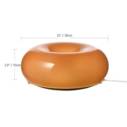 Donut Vorm LED Lamp | Modern Design | Energiezuinige Technologie | Dimbaar Licht | Glas en Metaal | Sfeervolle Verlichting | Elegante Tafellamp | 40W | Woonkamer Slaapkamer Kantoor | Verfijnde Functionele Verlichtingsoplossing
