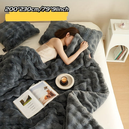 Zachte Luxe Dubbele Fleece Dekens | Comfortabel Warm Faux Rabbit Ontwerp | Perfect voor Slaapkamer Bank Auto | Alle Seizoenen