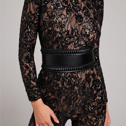 Jumpsuit Vrouwen | Juliette Luxe Stof V-hals | Elegante Pasvorm | Bruiloften Cocktail Party | Chique Taille | Machinewasbaar