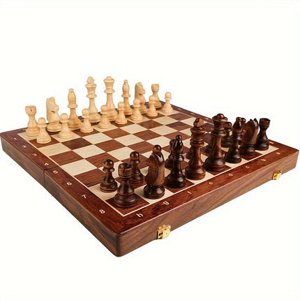 Houten Schaakbord | Klassiek Design | Duurzaam en Stijlvol | Ideaal voor Beginners en Gevorderden | 39x39 cm | Strategisch Bordspel