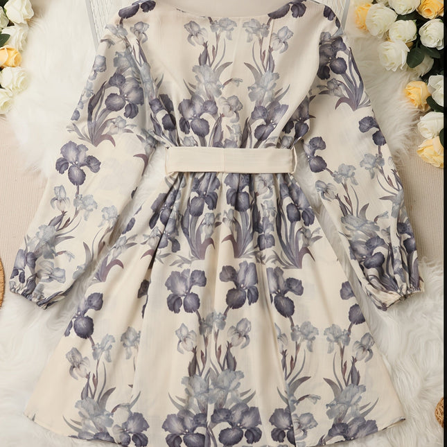 Elegante Blouse Jurk Dames | V-hals | Bloemenprint | Ademend & Comfortabel | Ideaal Voor Werk & Vrije Tijd | Modieuze Pasvorm | Lente/Herfst/Zomer | Elegante Details | Elastische Taille | Vrouwelijke Stijl