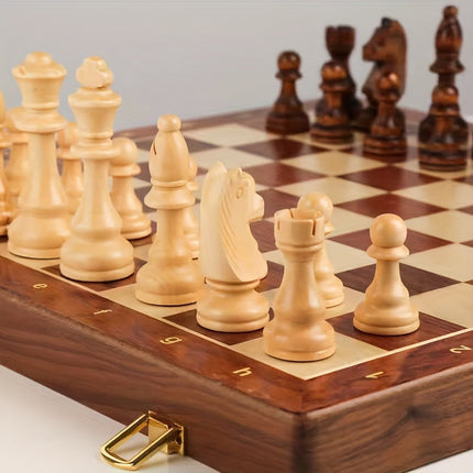 Houten Schaakbord | Klassiek Design | Duurzaam en Stijlvol | Ideaal voor Beginners en Gevorderden | 39x39 cm | Strategisch Bordspel