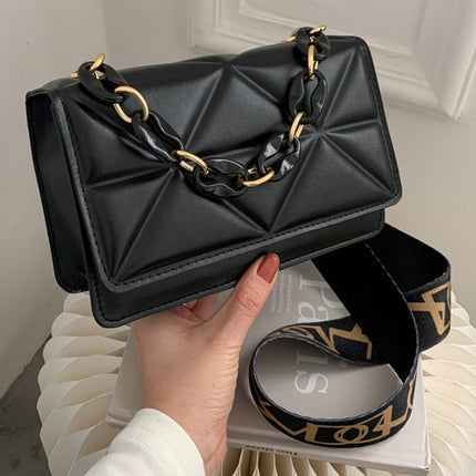 Savannah Dames Handtas Gewatteerd | Ketting Riem | Flap Klepsluiting | Crossbody Schoudertas | Verkrijgbaar in Vier Kleuren | Stijlvol Design | Veelzijdige Draagopties | Casual en Klassiek