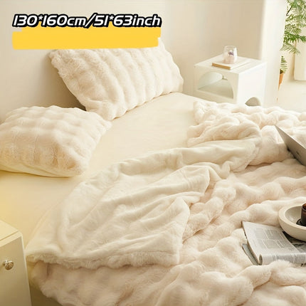 Zachte Luxe Dubbele Fleece Dekens | Comfortabel Warm Faux Rabbit Ontwerp | Perfect voor Slaapkamer Bank Auto | Alle Seizoenen