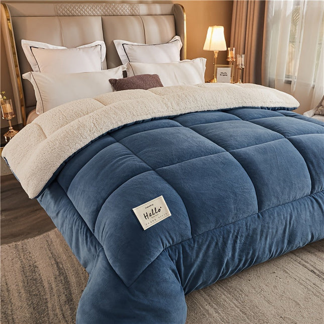 Drie-laags Dekbed van 100% Polyester | Comfortabel en Warm voor Herfst en Winter | Omkeerbare Dekbedden in Blauw, Roze, Grijs | Machinewasbaar | Verkrijgbaar in 150x200cm, 173x224cm, 203x229cm | Ideaal voor Koude Nachten