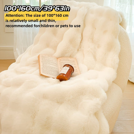 Zachte Luxe Dubbele Fleece Dekens | Comfortabel Warm Faux Rabbit Ontwerp | Perfect voor Slaapkamer Bank Auto | Alle Seizoenen
