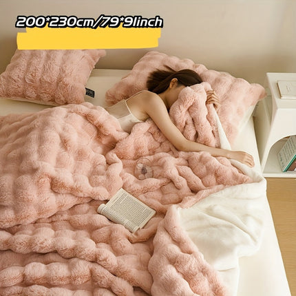 Zachte Luxe Dubbele Fleece Dekens | Comfortabel Warm Faux Rabbit Ontwerp | Perfect voor Slaapkamer Bank Auto | Alle Seizoenen