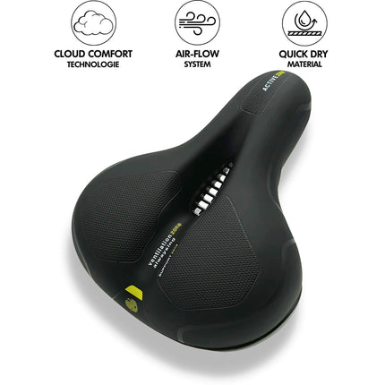 CLOUDCOMFORT PRO Zadel | Ergonomisch Fietszadel met Verlichting | Pijnvrij en Comfortabel | Schokabsorberend & Ademend | Duurzaam en Weerbestendig | Ideaal voor Lange Afstanden| Unisex| Premium Fietsaccessoire | Zacht Materialen