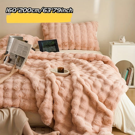 Zachte Luxe Dubbele Fleece Dekens | Comfortabel Warm Faux Rabbit Ontwerp | Perfect voor Slaapkamer Bank Auto | Alle Seizoenen