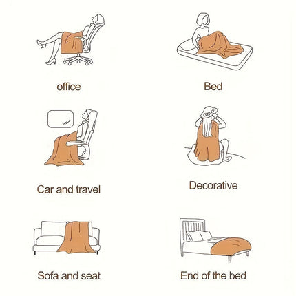 Zachte Luxe Dubbele Fleece Dekens | Comfortabel Warm Faux Rabbit Ontwerp | Perfect voor Slaapkamer Bank Auto | Alle Seizoenen