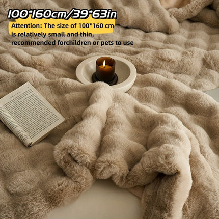 Zachte Luxe Dubbele Fleece Dekens | Comfortabel Warm Faux Rabbit Ontwerp | Perfect voor Slaapkamer Bank Auto | Alle Seizoenen