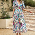 Dames midi-jurk met bloemenprint - Visconte