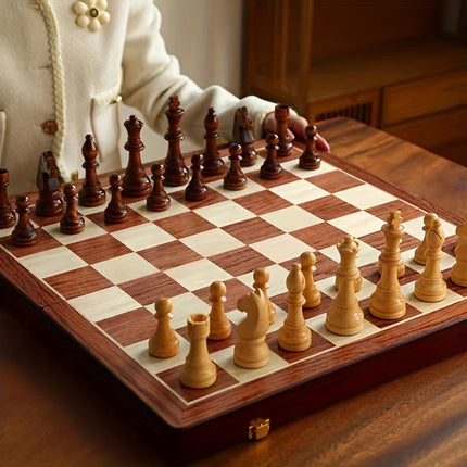 Houten Schaakbord | Klassiek Design | Duurzaam en Stijlvol | Ideaal voor Beginners en Gevorderden | 39x39 cm | Strategisch Bordspel