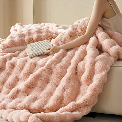 Zachte Luxe Dubbele Fleece Dekens | Comfortabel Warm Faux Rabbit Ontwerp | Perfect voor Slaapkamer Bank Auto | Alle Seizoenen