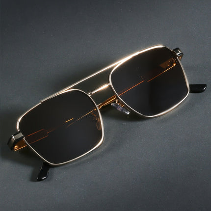 Herenzonnebril Full-Rim | Stijlvol Koper Montuur | Lichtblokkende Polycarbonaat Glazen | Casual & Comfortabel | Noah