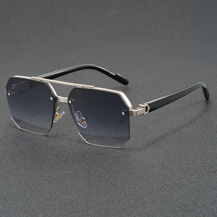 Halfrandloze Zonnebril Dames | Modieuze Accessoire | Lichtgewicht Zinklegering | PC Lenzen | Elegant Design | Voor Zomer & Stadse Looks | Stijlvol Cadeau | Ontspanning & Vakantie | Casual Chique