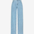 Zwarte Denim Broek Dames | Rechte Pasvorm | Diamantpatroon Details | Comfort en Stijl | Dagelijks en Speciale Gelegenheden | Elegante Uitstraling